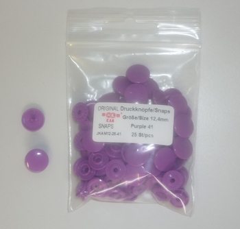 Kamsnap press-buttons 12.4mm (25 pcs), Purple 41